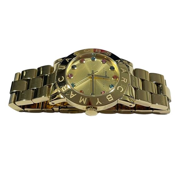 Marc By Marc Jacobs Watch Amy Multi-Color Gold Tone Crystals Round Dial Women's - Picture 5 of 9